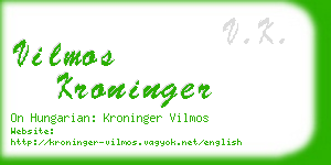 vilmos kroninger business card